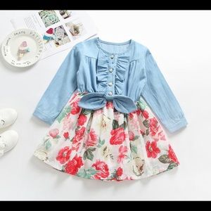 6T Girls Designer Colorful Floral Dress